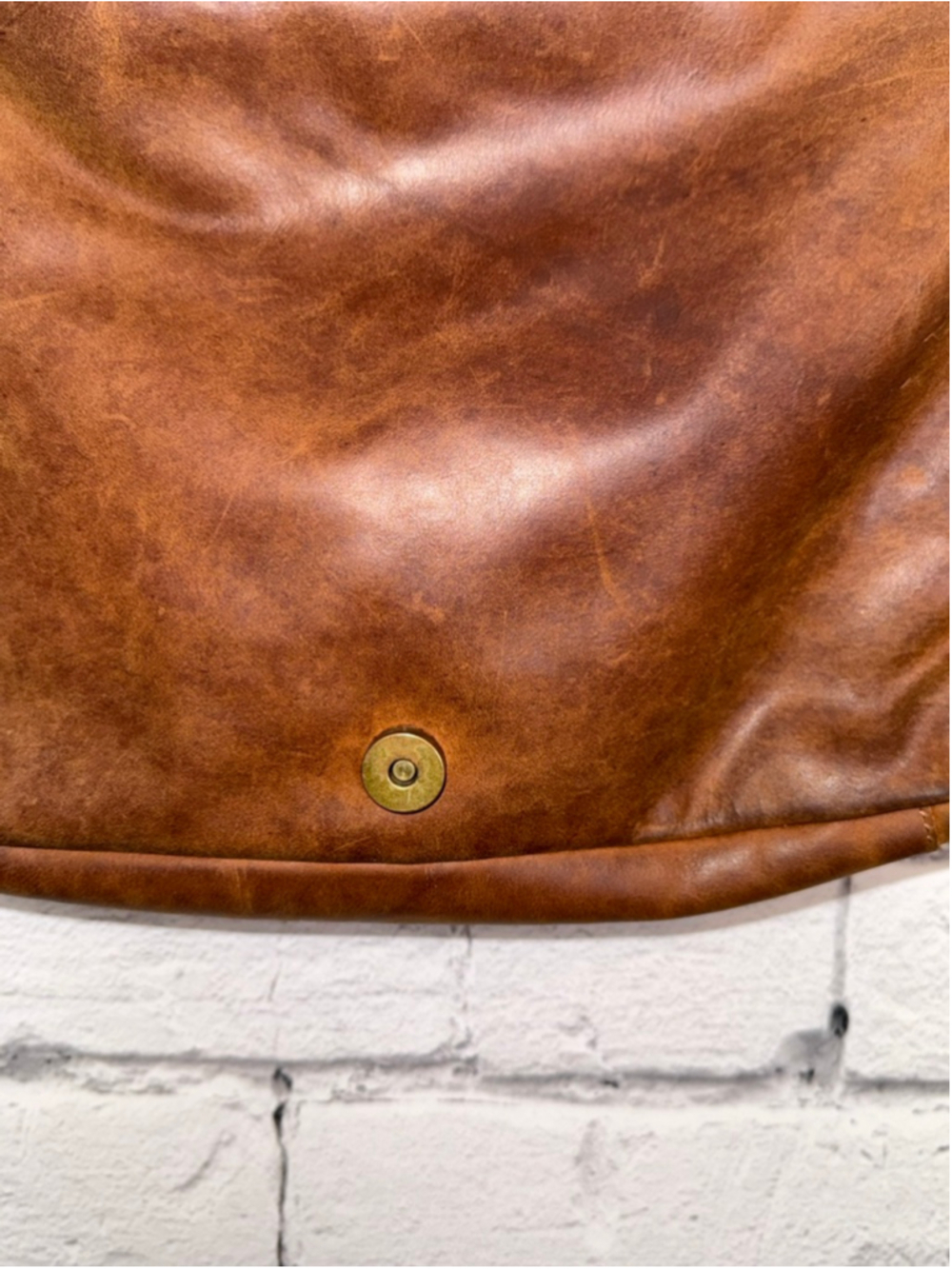 Women's Vera Pelle Leaf Bags Brown Leather Crossbody Messenger Bag Purse 11x10x3 - Picture 14 of 16
